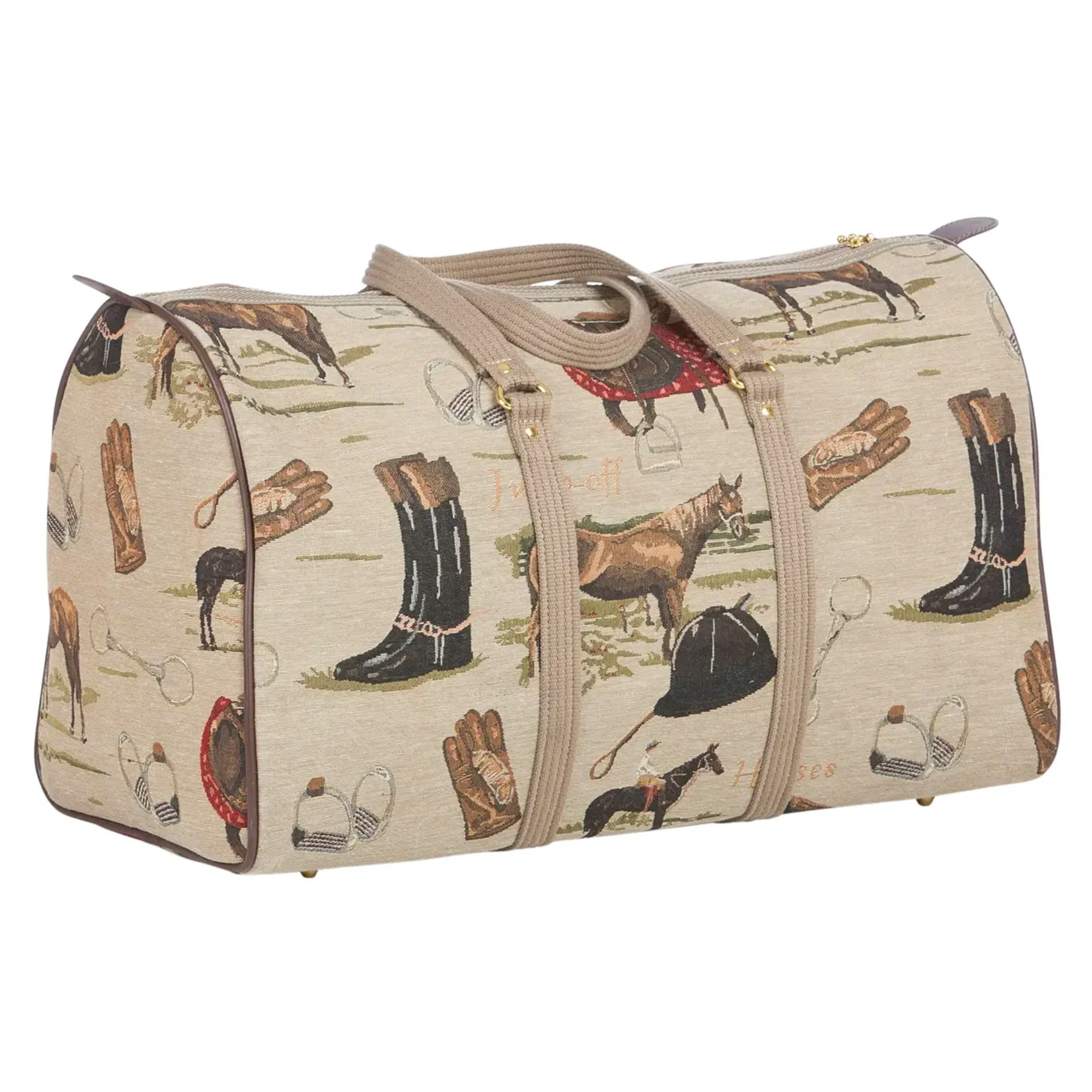 Huntley Equestrian Tapestry Duffle Bag, English Design