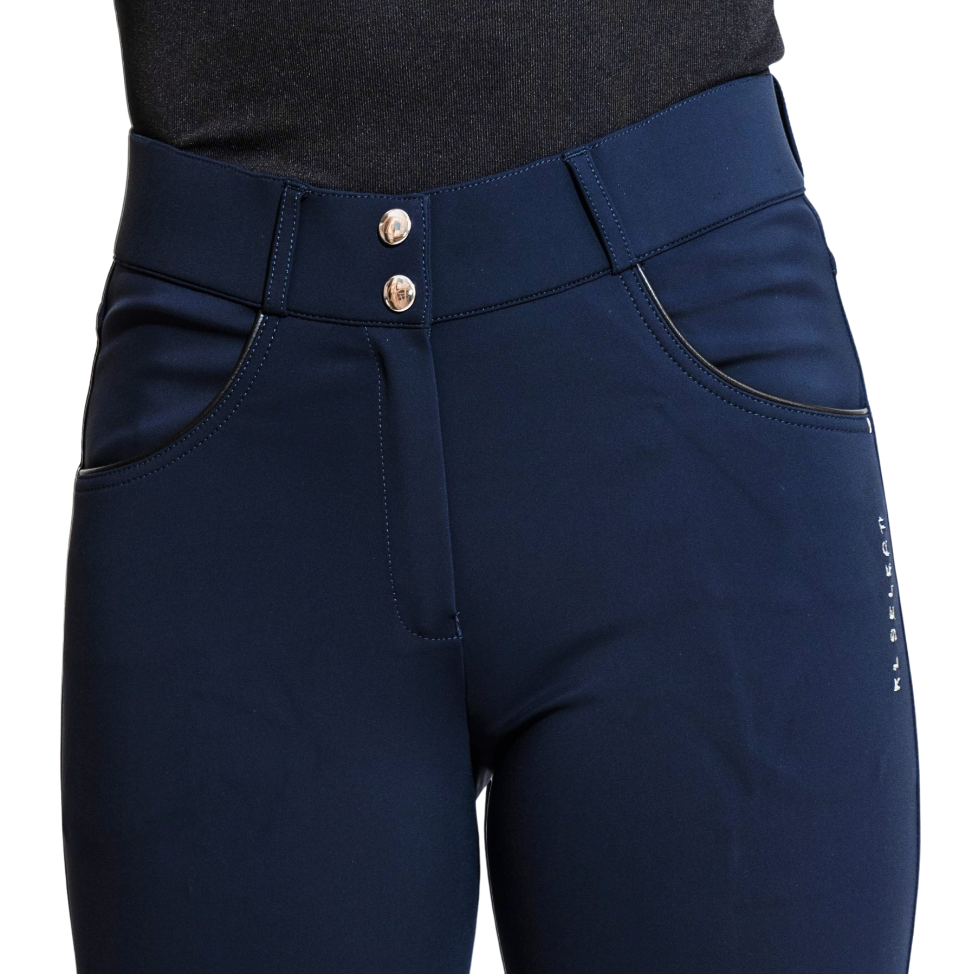 KL Select Gabrielle Knee Patch Breeches, Navy/Black