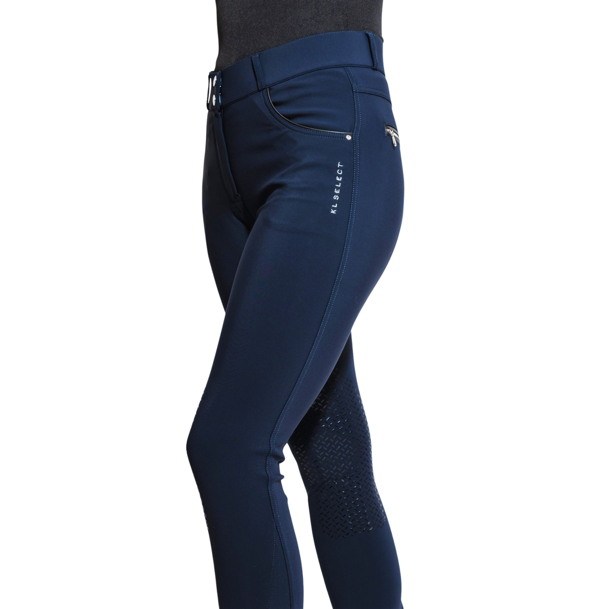 KL Select Gabrielle Knee Patch Breeches, Navy/Black