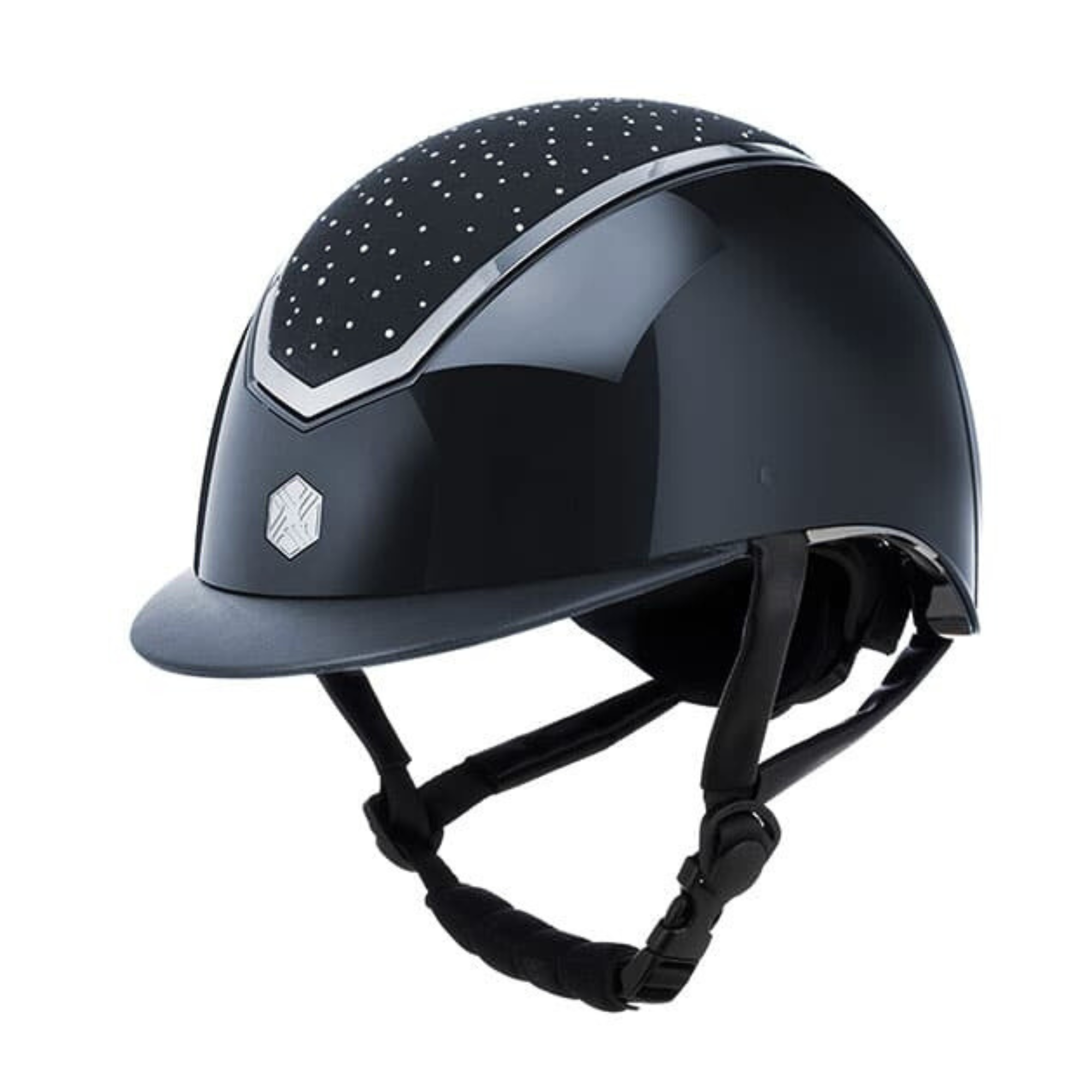 EQx by Charles Owen Kylo MIPS Wide Brim Navy Gloss/Silver Crystal Helmet