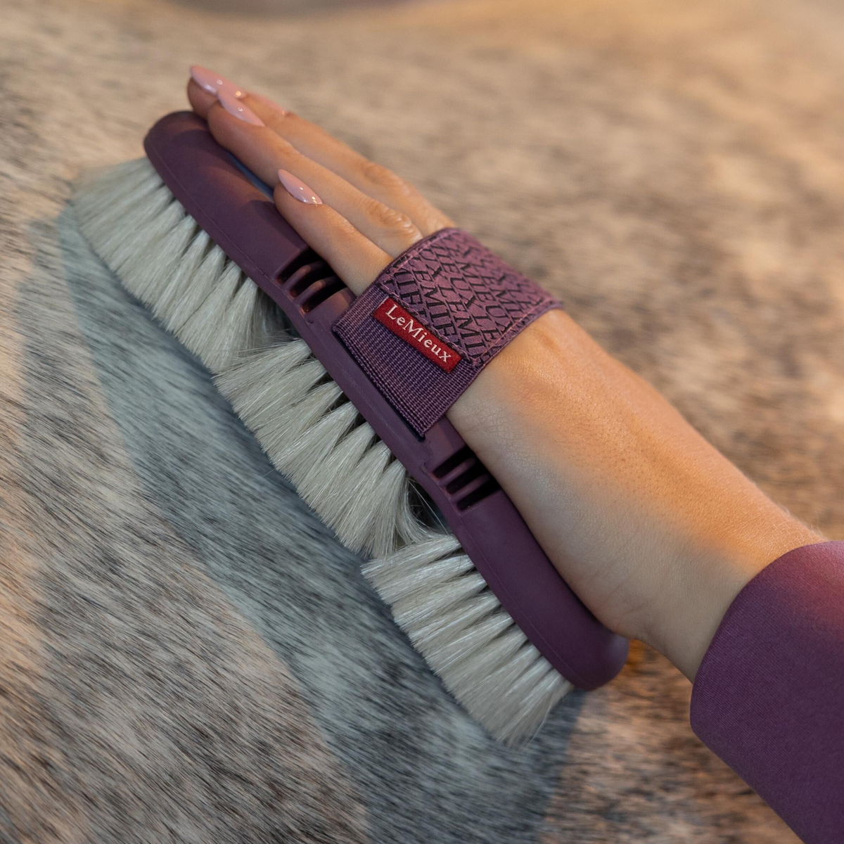 LeMieux Flexi Goat Hair Body Brush, Powder Blue