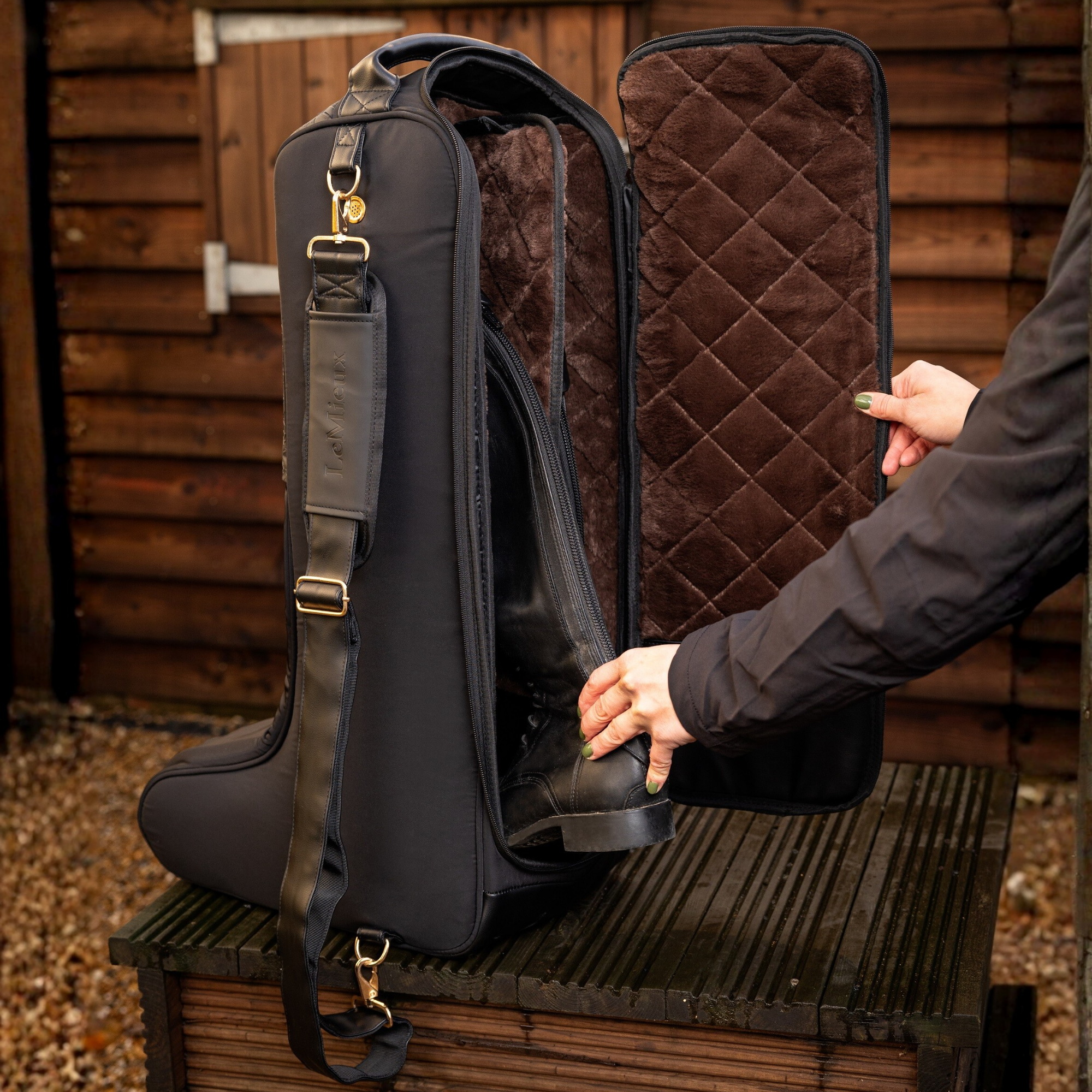 LeMieux Luxe Boot Bag, Black