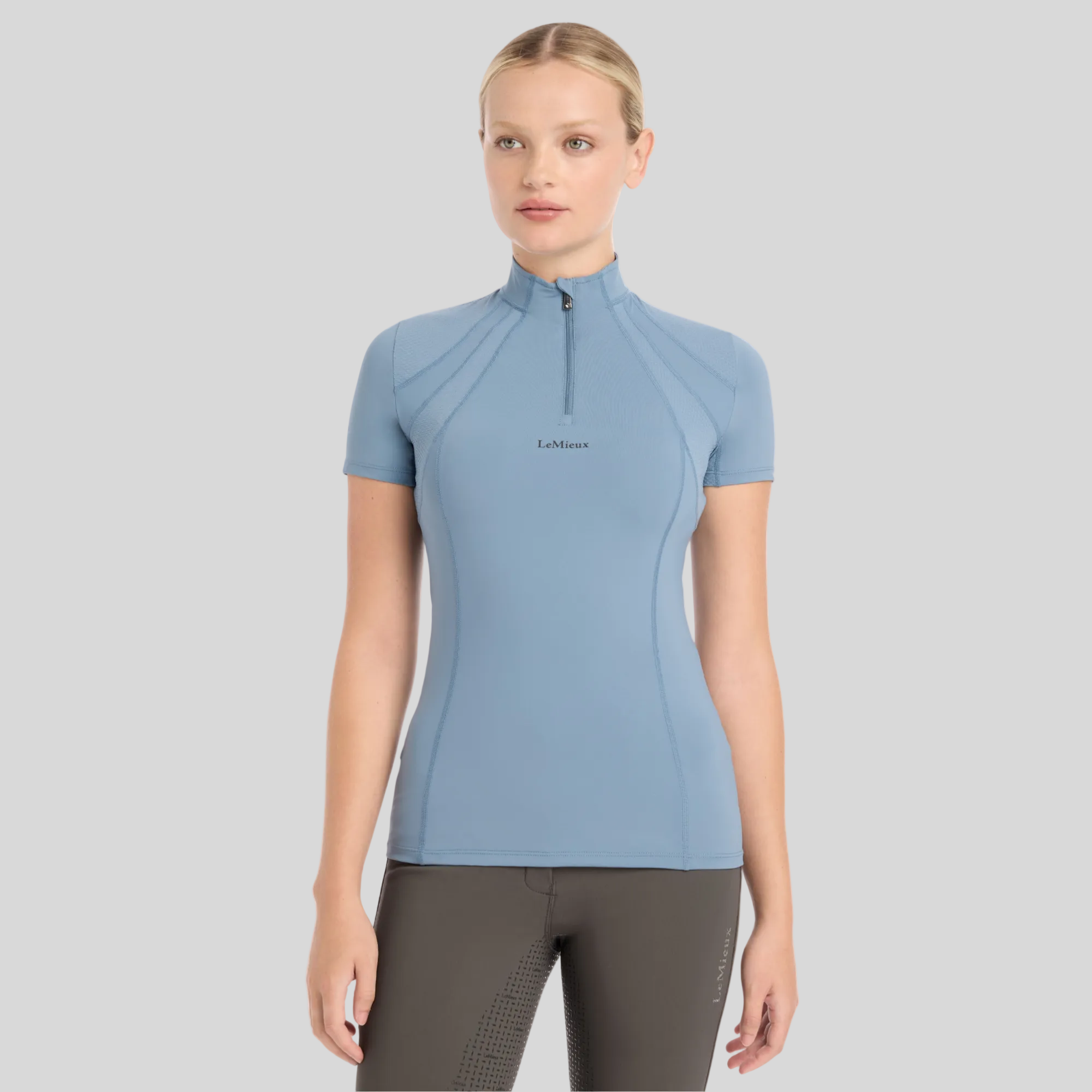 LeMieux Mia Mesh Short Sleeve Base Layer, Ice Blue