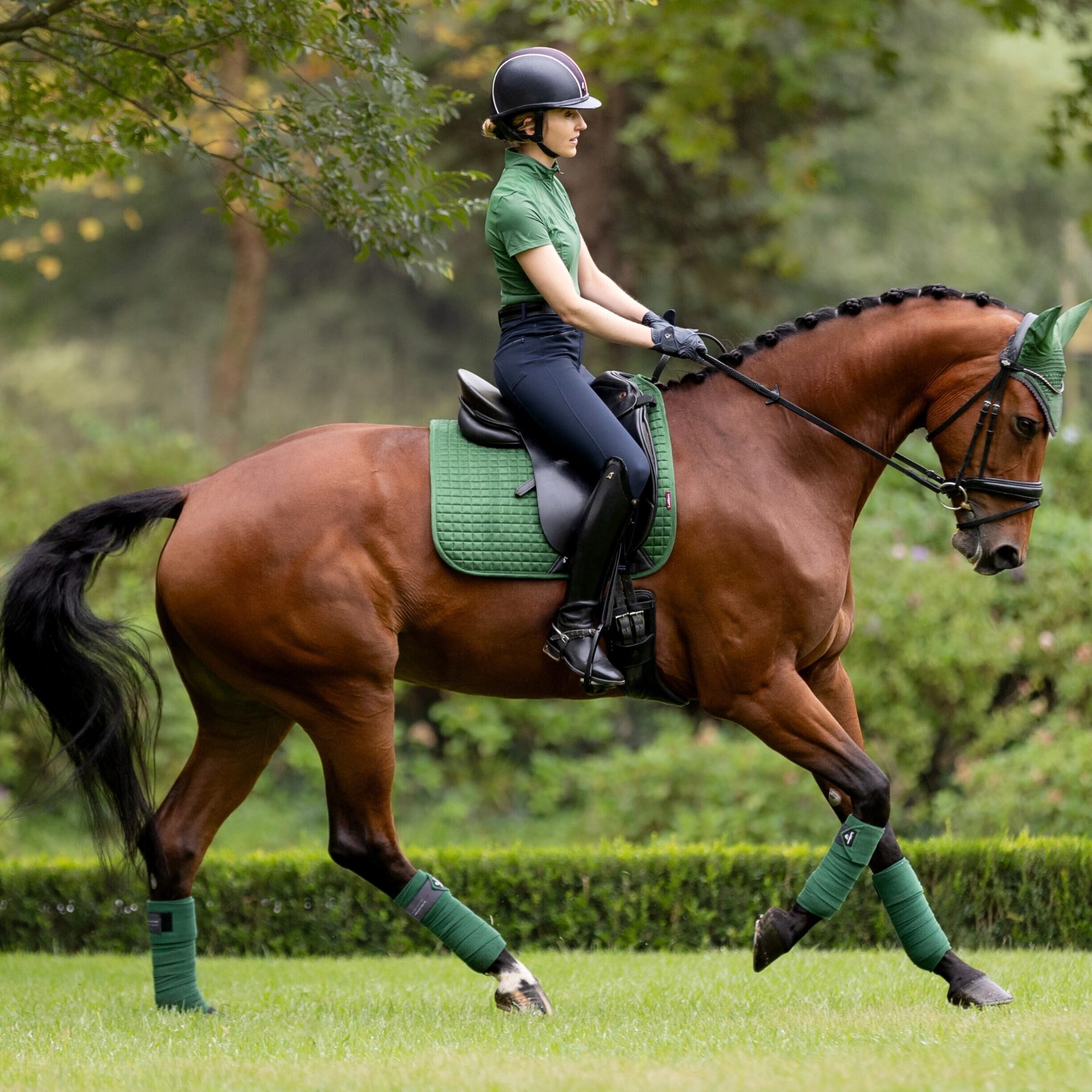 LeMieux Mia Mesh Short Sleeve Base Layer, Hunter Green