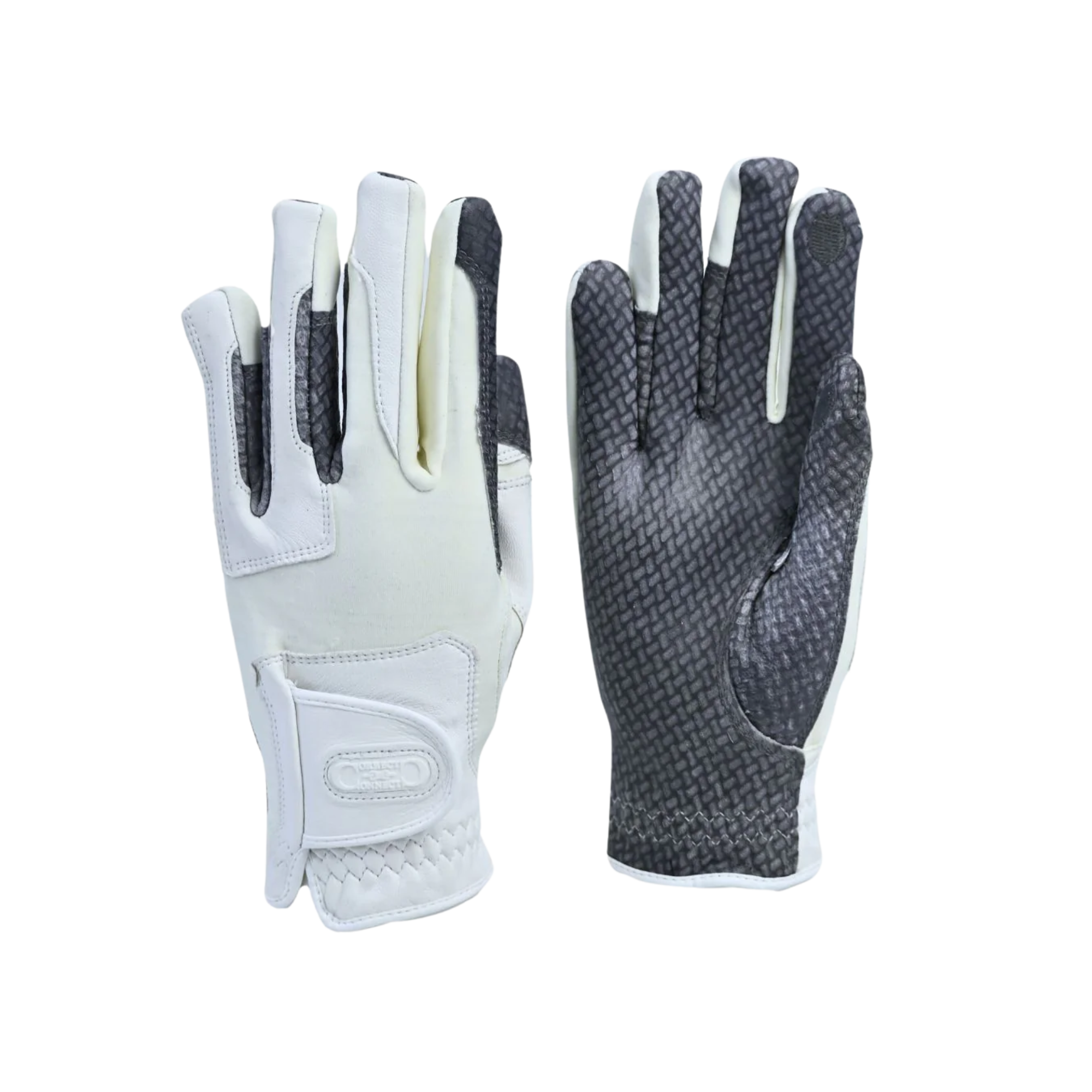 Correct Connect Oil-Tac Copper Tech Leather Premium Riding Gloves, White