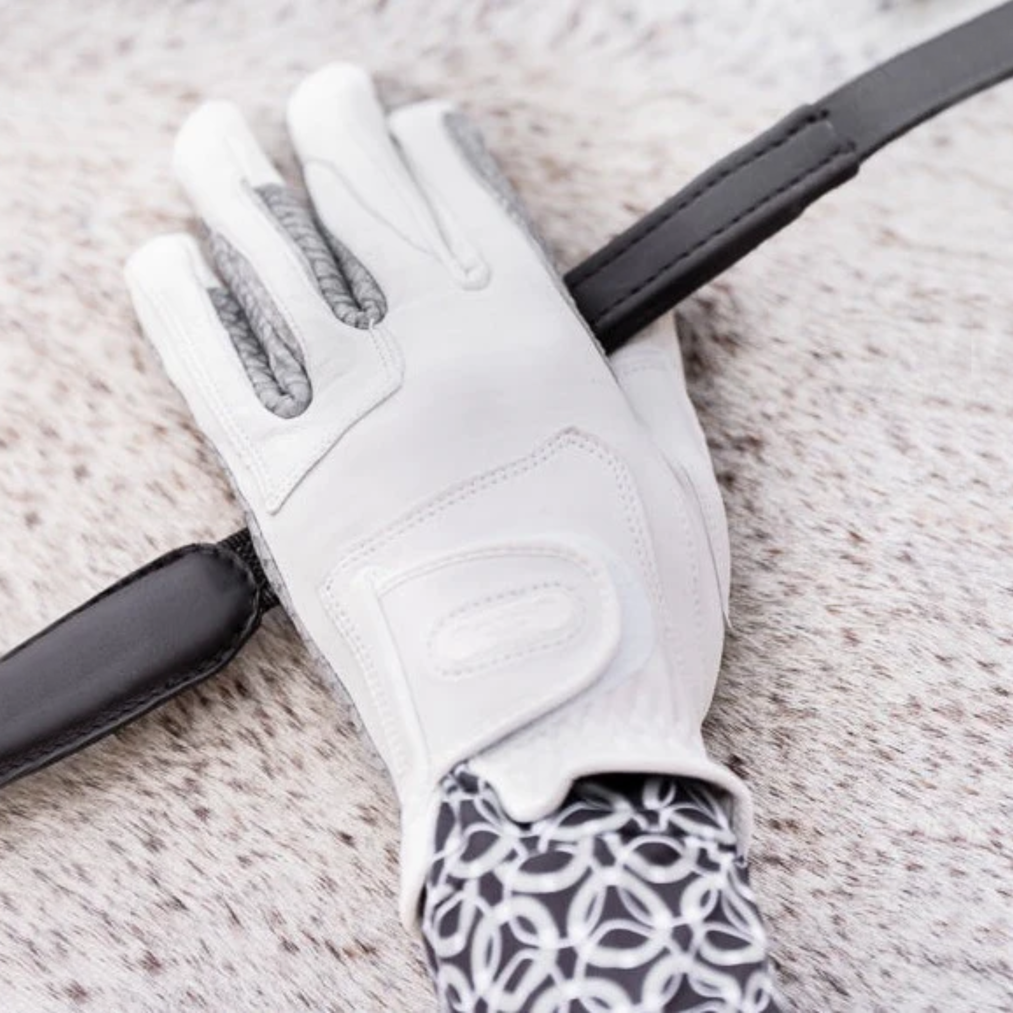 Correct Connect Oil-Tac Copper Tech Leather Premium Riding Gloves, White