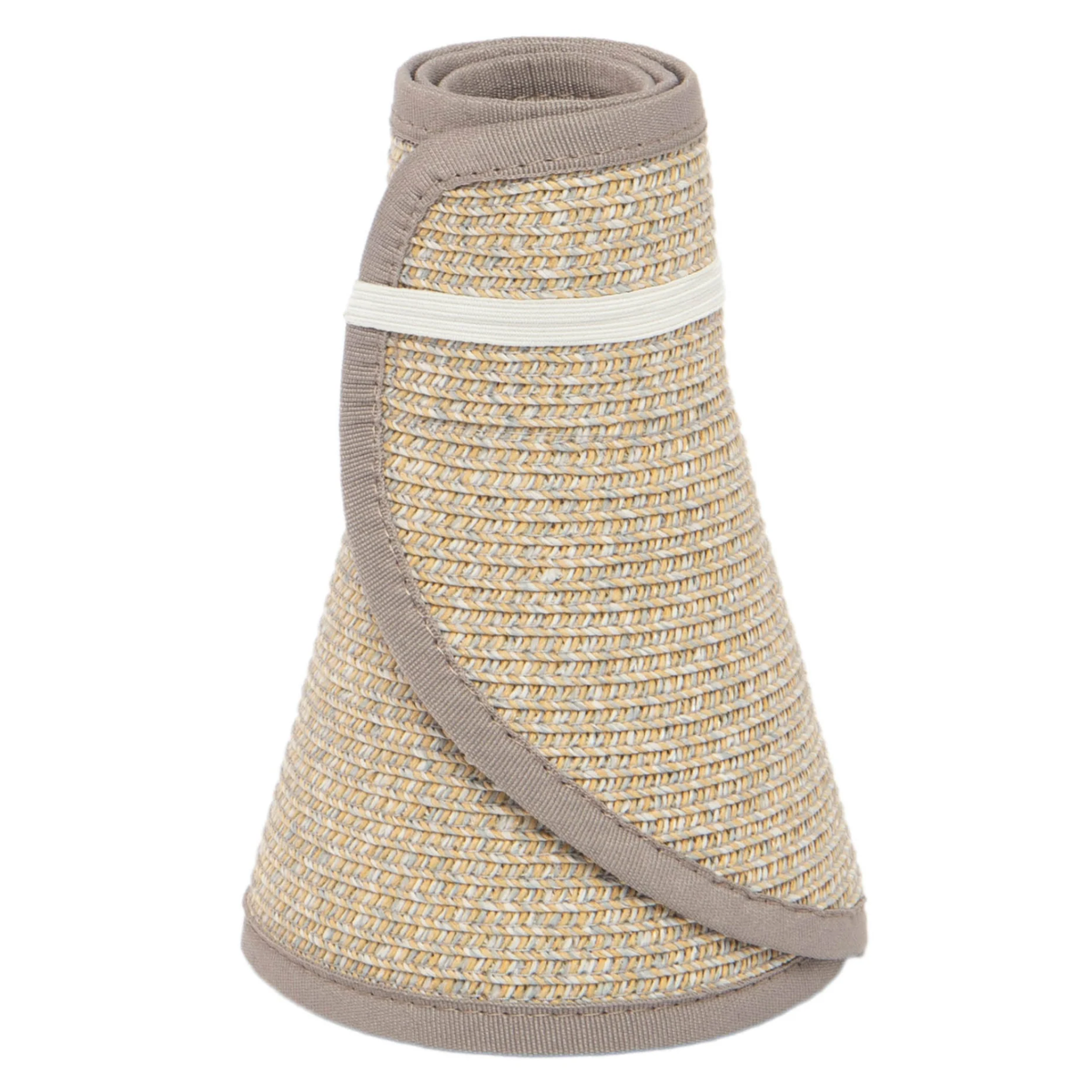 San Diego Hat Company Signature Ultrabraid Large Brim Visor, Grey/Tan