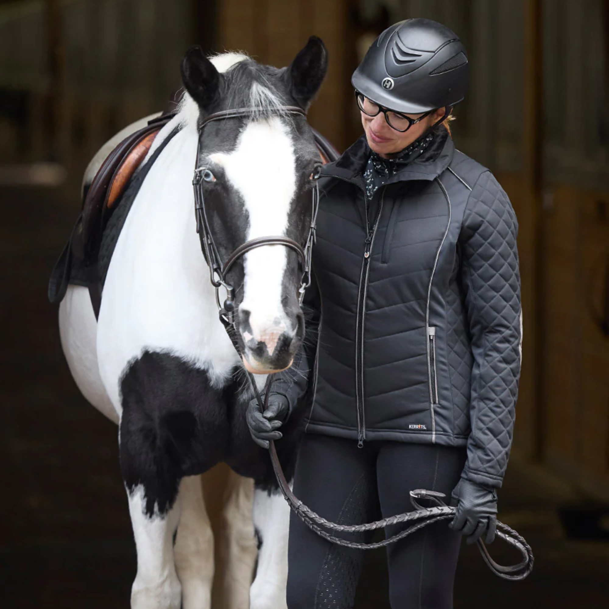 Kerrits Stablemate Quilted Riding Jacket, Black