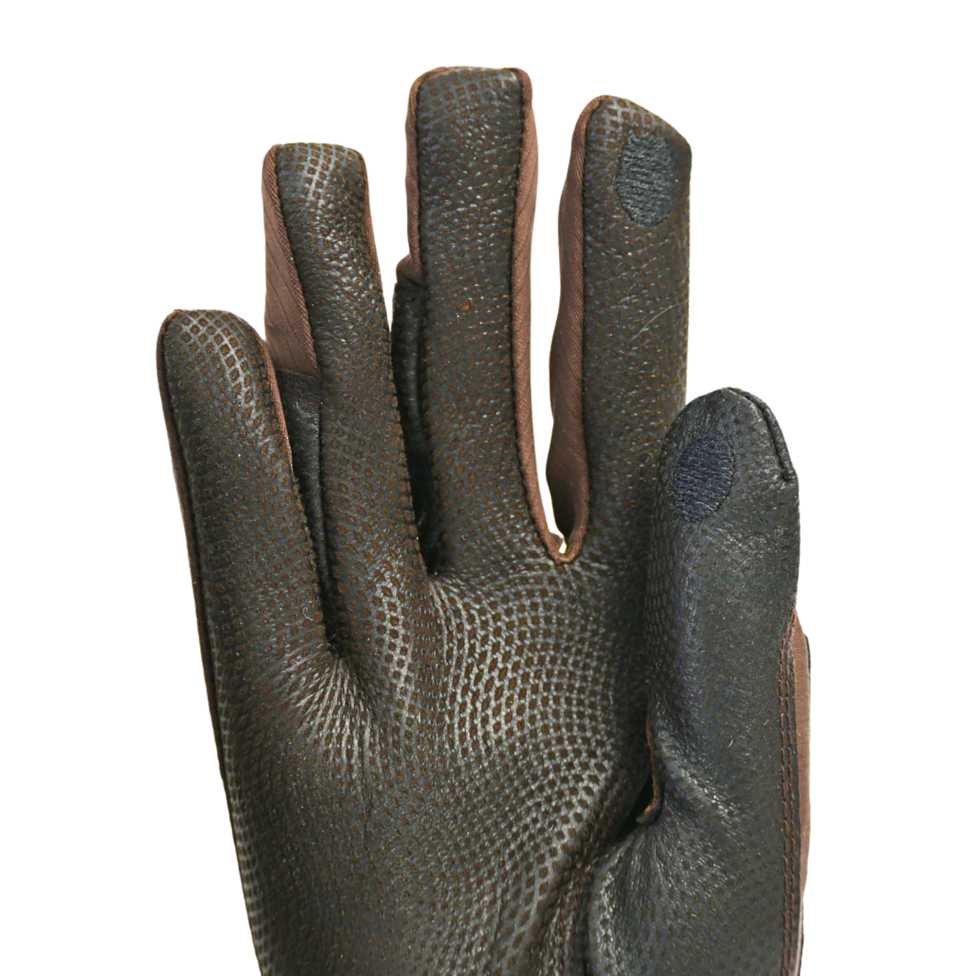 Correct Connect Tackified Copper Tech Leather Premium Riding Gloves, Brown
