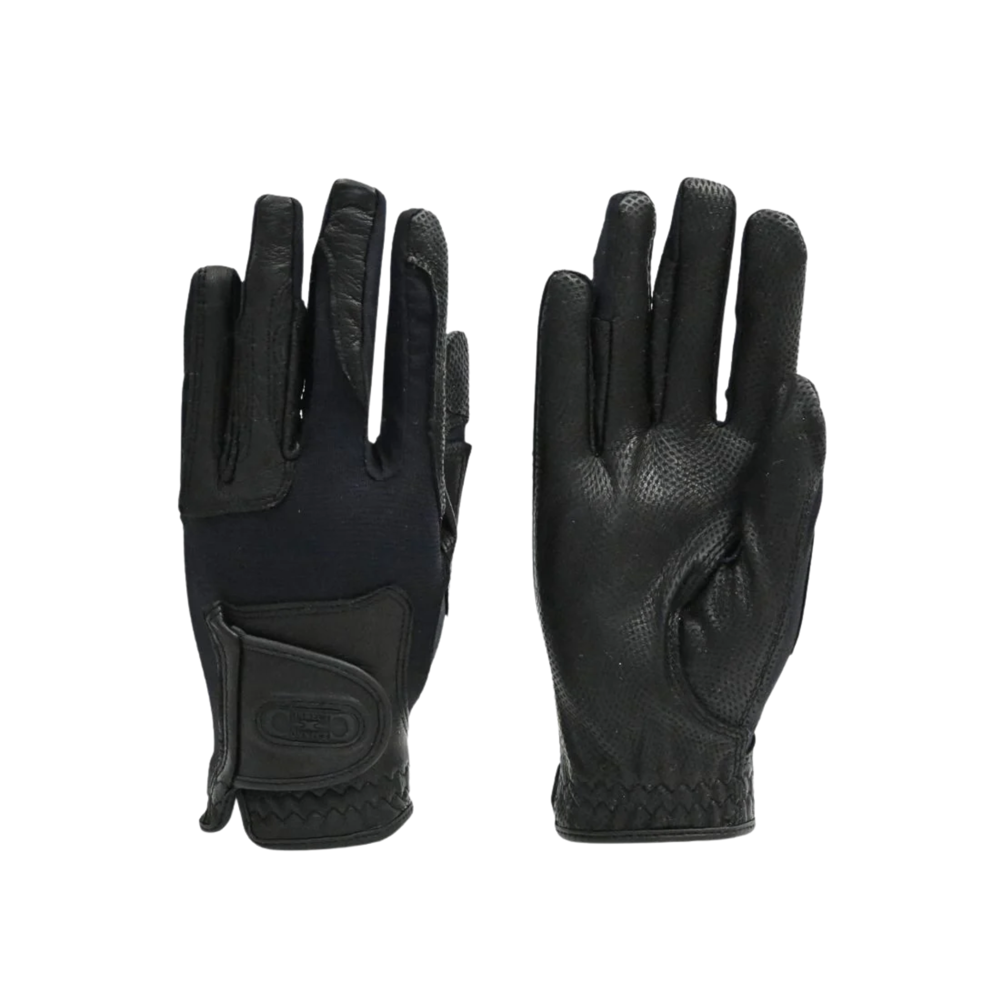 Correct Connect Tackified Copper Tech Leather Premium Riding Gloves, Black