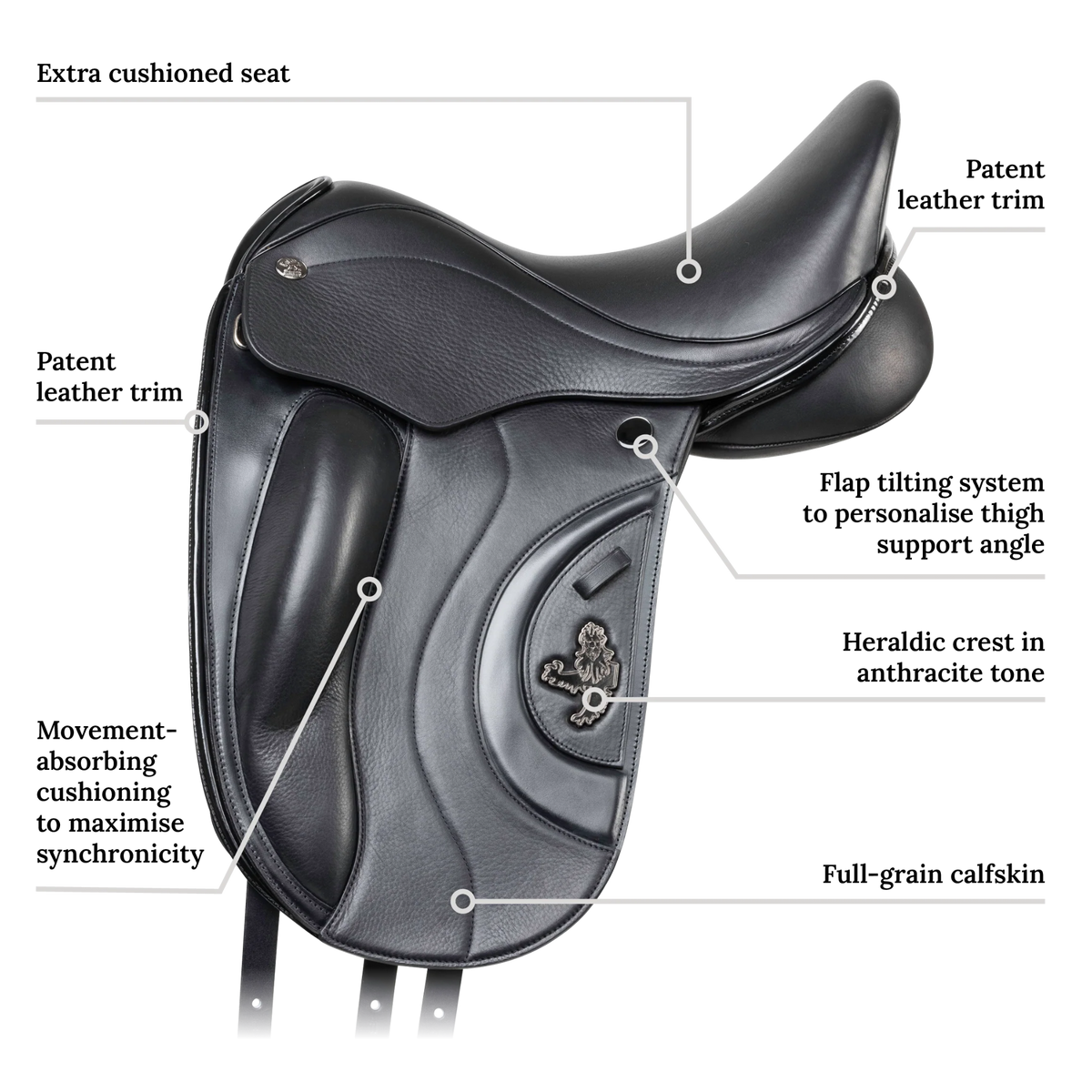 Fairfax World Class II Dressage Saddle, Full Panel 17.5"