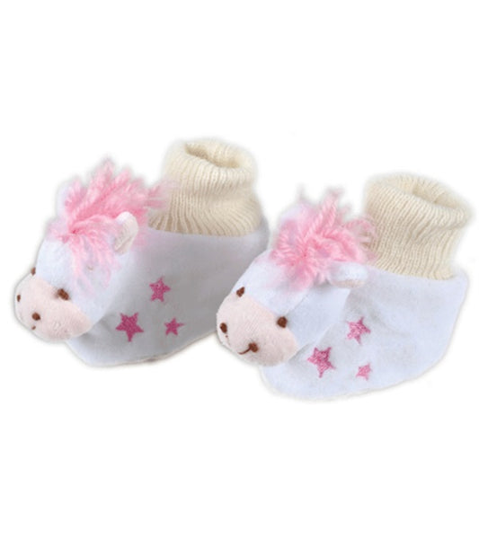Horsey Baby Slippers, Pink