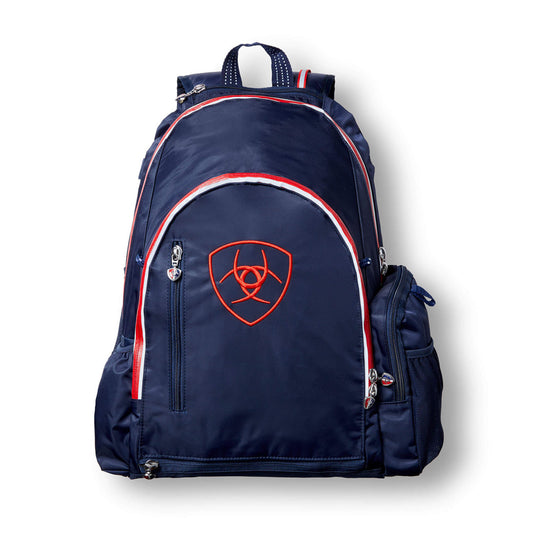Ariat® Ring Backpack, Navy & Red