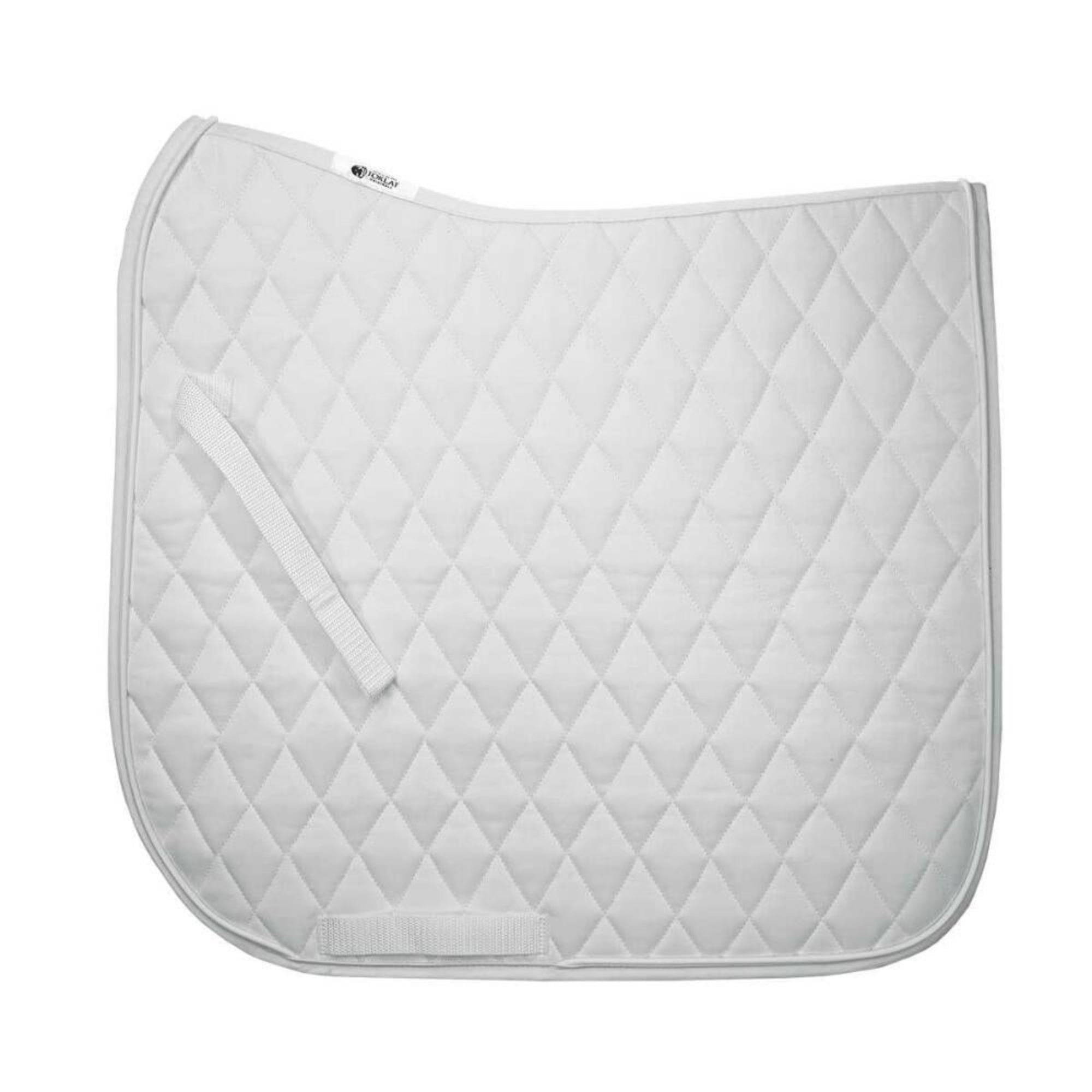 A white with white trim dressage pad.