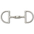 A stainless steel horse bit with D-shaped cheekpieces and a central link joint.