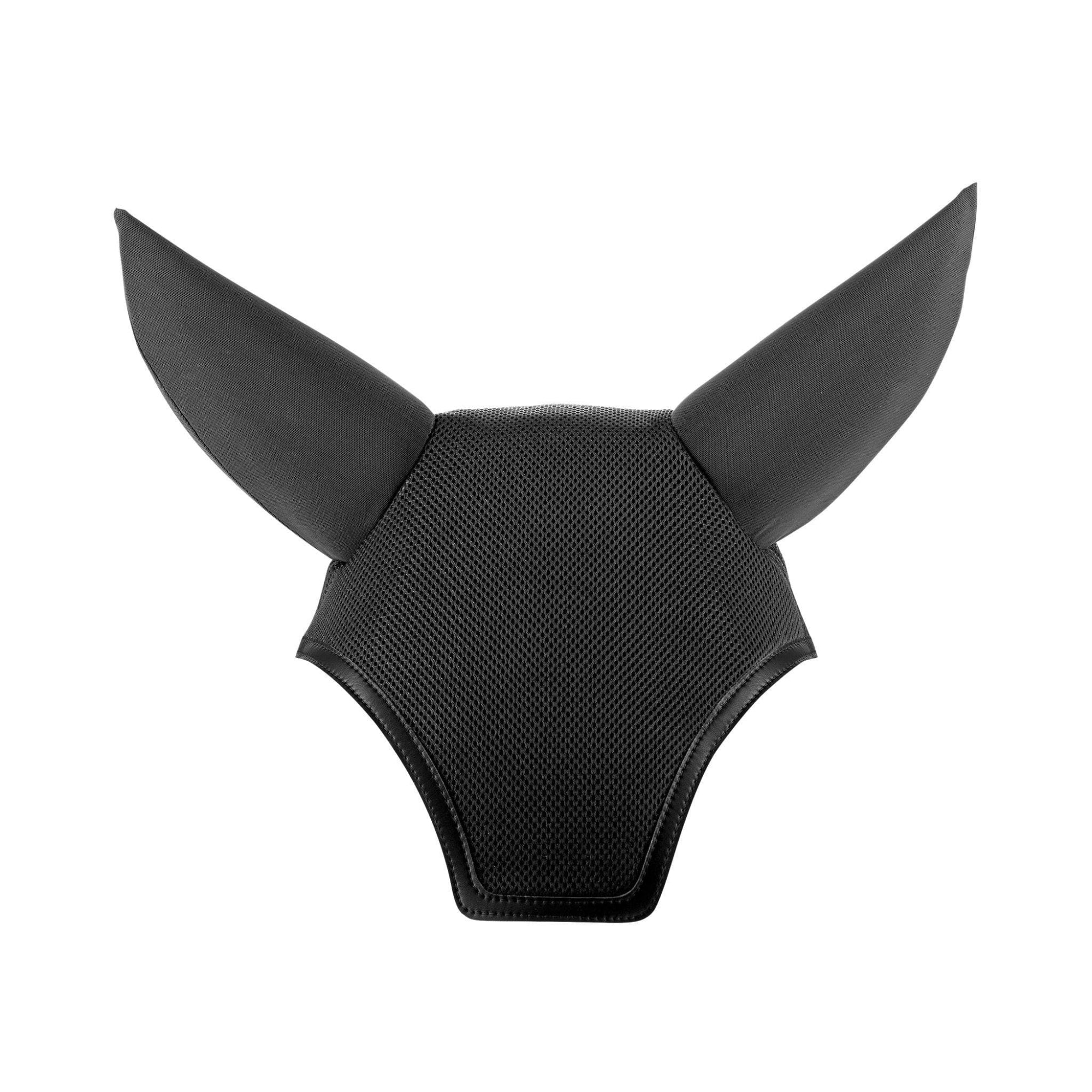 Black EquiFit Silent Fit Ear Bonnet for horses with foam lined ears.