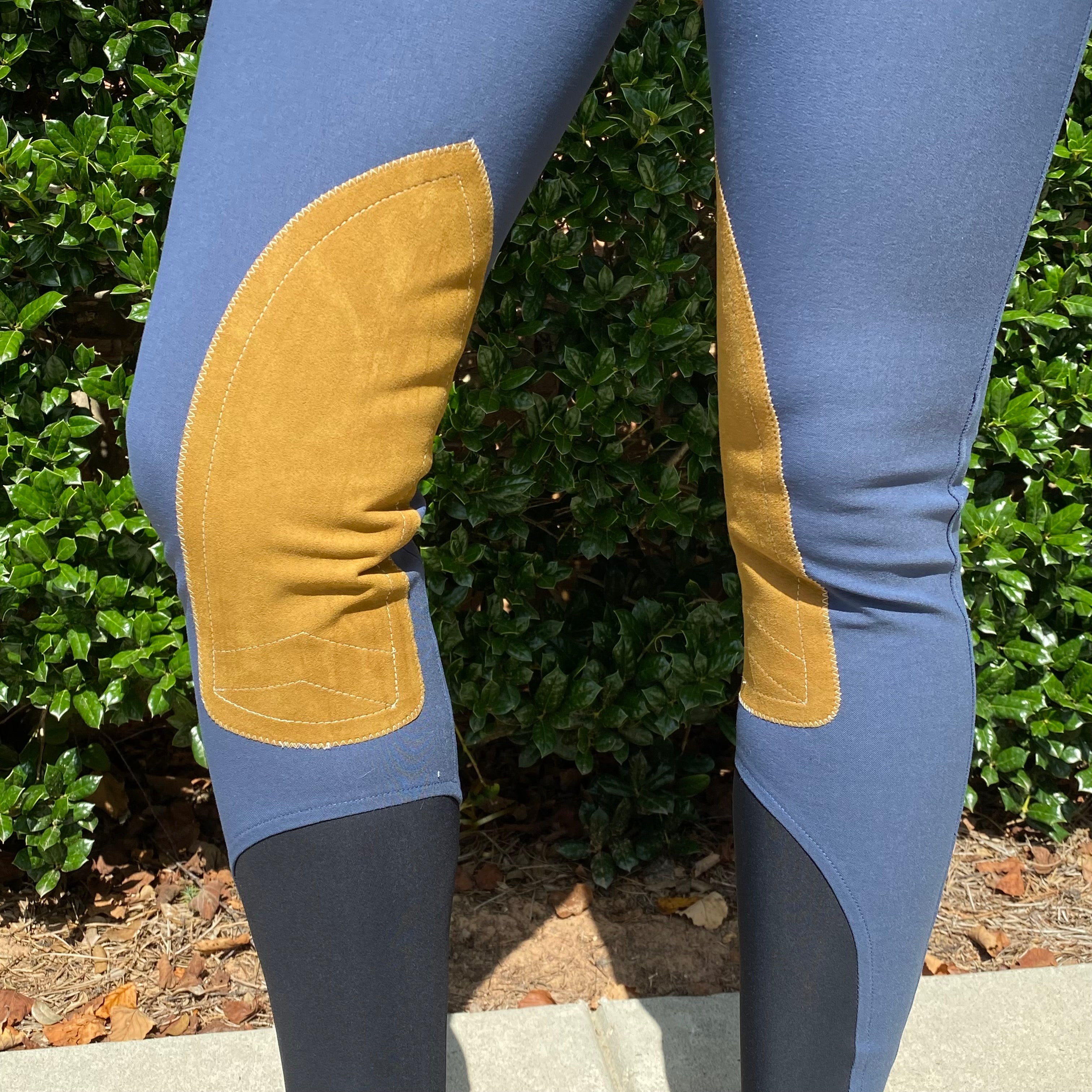 Tailored Sportsman Trophy Hunter, Low Rise Front Zip Boot Sock Breech, French Blue/Tan