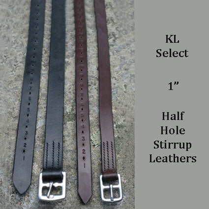KL Select Half Hole Stirrup Leathers, Black
