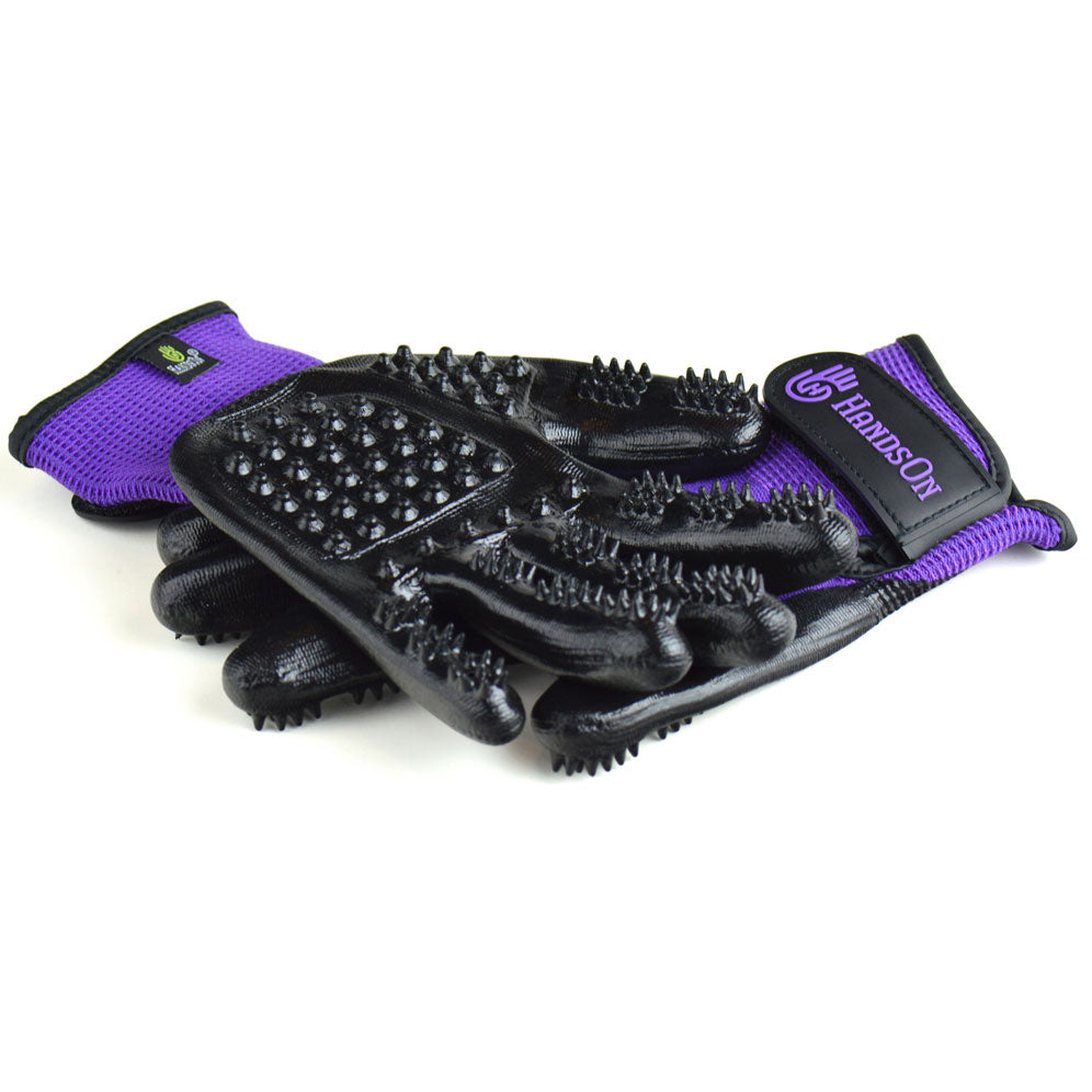 HandsOn Grooming Gloves, Purple