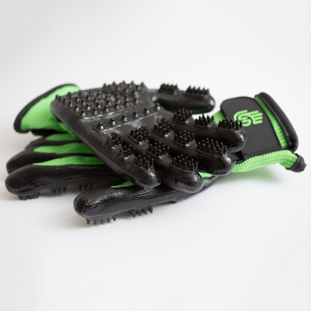 HandsOn Grooming Gloves, Green