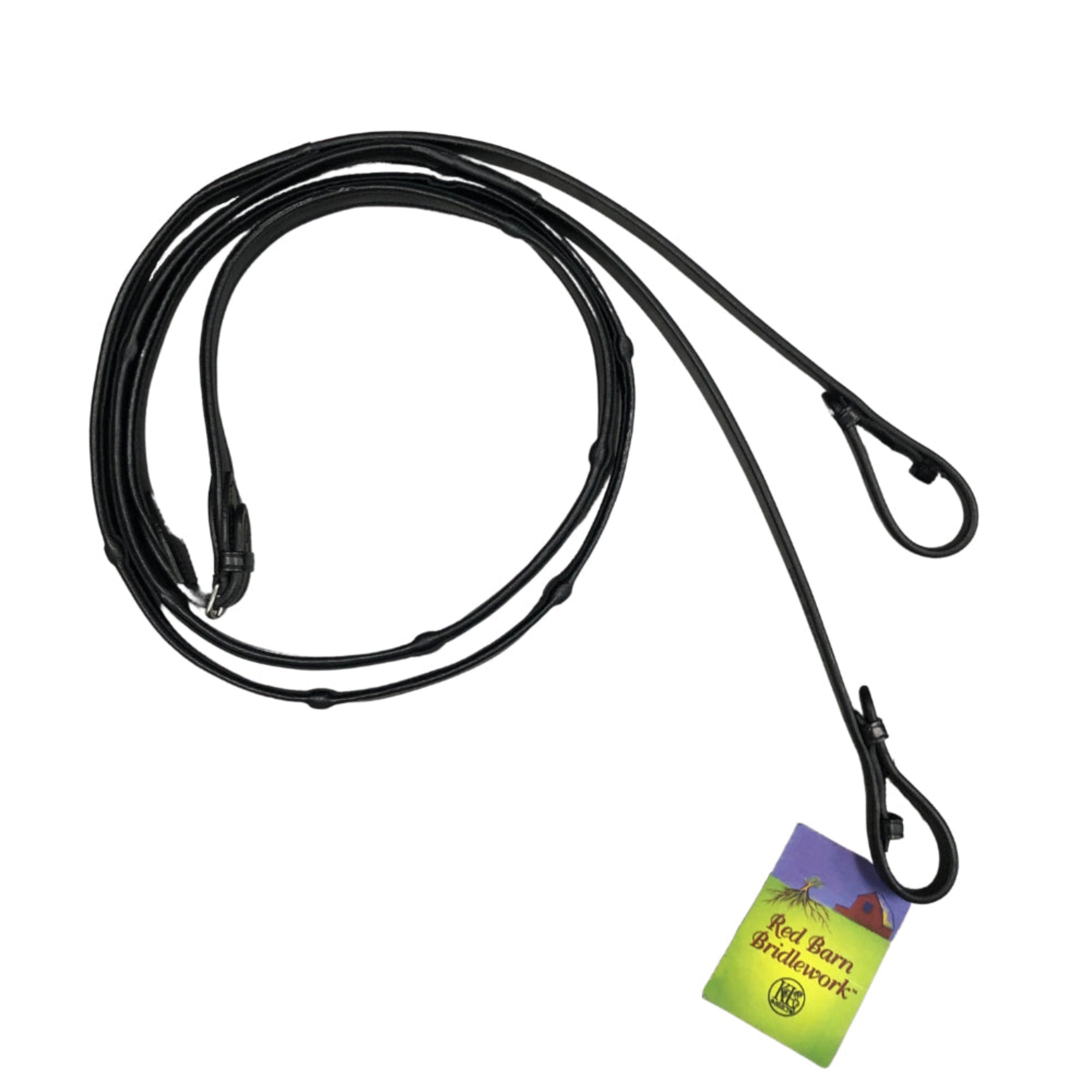 KL Select Red Barn 5/8" Calf-lined Black Pin End Reins
