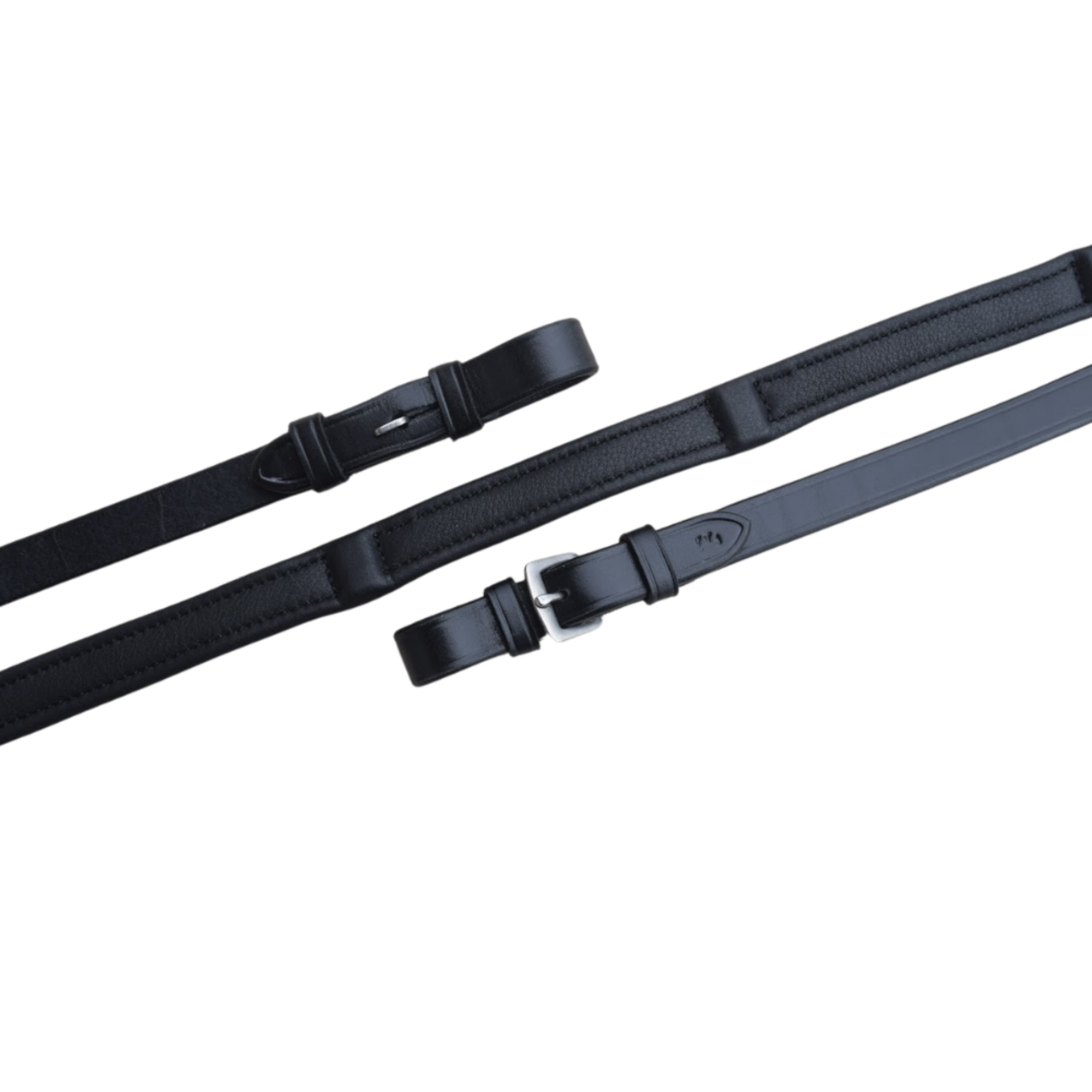 Close up of the grip and pin end of the Red Barn reins.