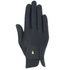 A single black Roeckl Grip Lite riding glove with a velcro closure and textured palm area.