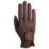 A brown Roeckl Roeck-Grip glove featuring elasticated cuffs and a small brand logo on the back.