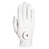 A white Roeckl Roeck-Grip glove featuring elasticated cuffs and a small brand logo on the back.