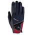 A Roeckl Madrid glove featuring a navy and red color scheme with the brand&