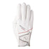 A Roeckl Madrid glove featuring a white color scheme with the brand&