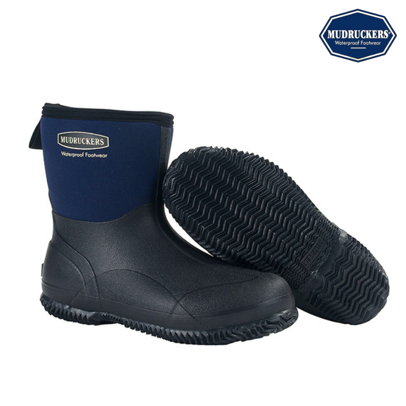 Mudruckers Ladies Waterproof Mid Boot, Navy