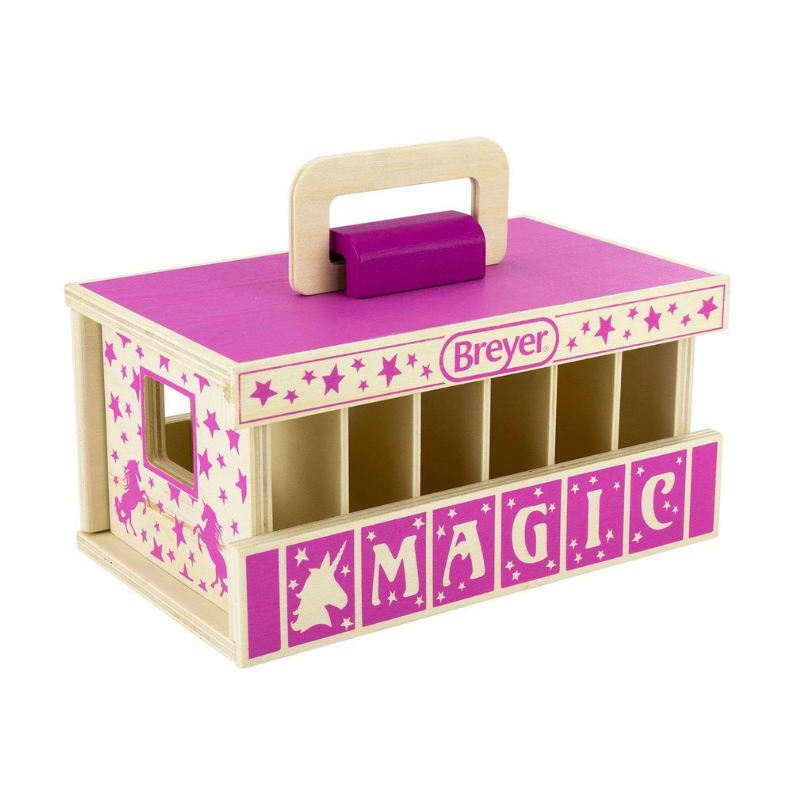 Breyer Stablemates Unicorn Magic Wooden Carry Stable with Unicorns