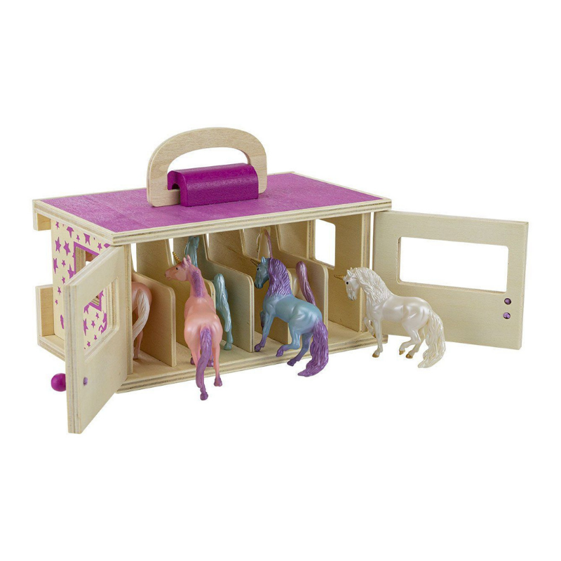 Breyer Stablemates Unicorn Magic Wooden Carry Stable with Unicorns