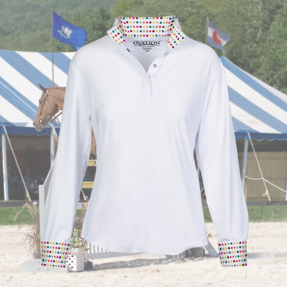 Ovation® Jorden Ladies Tech Show Shirt, Confetti Dots