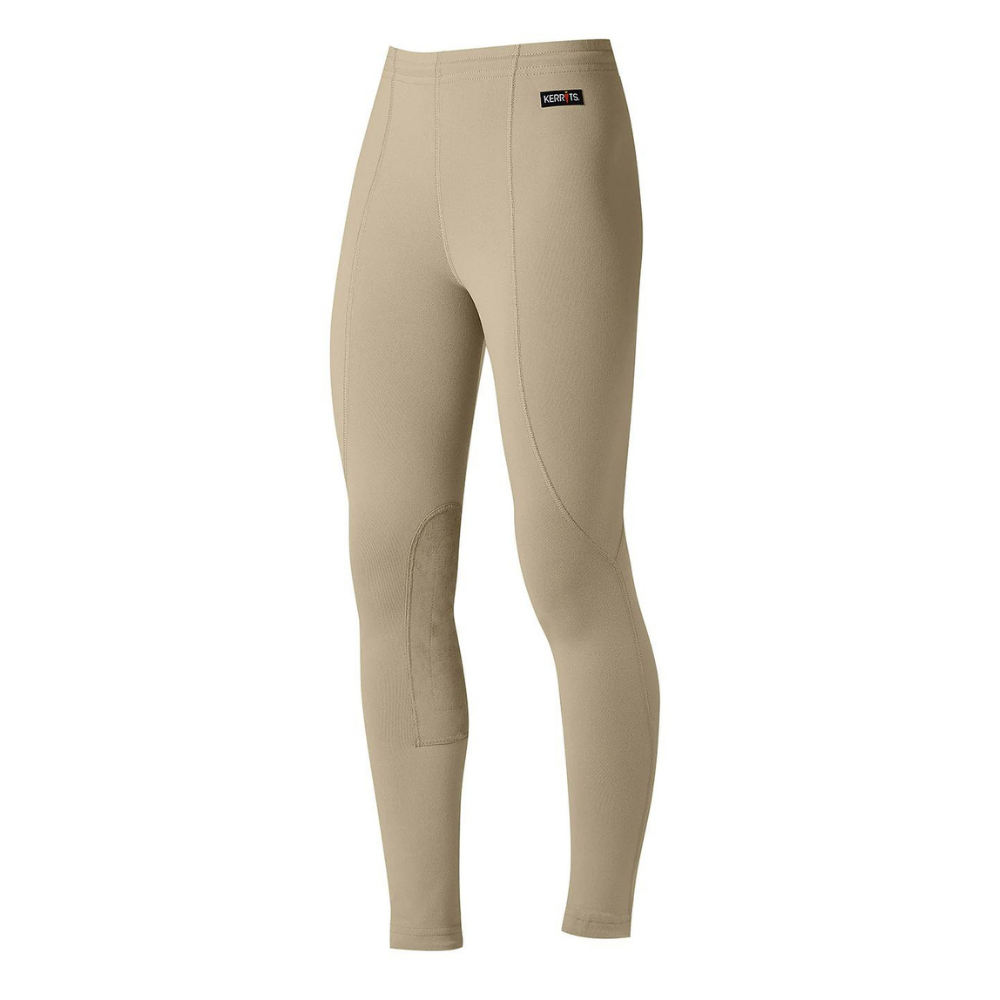 Kerrit Kids Performance Knee Patch Riding Tight, Black & Tan