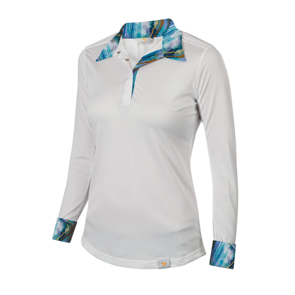 Aubrion Ladies Wrap Collar Show Shirt, Geode