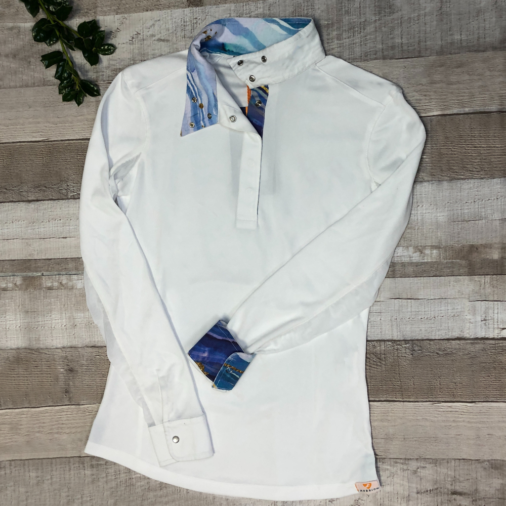 Aubrion Ladies Wrap Collar Show Shirt, Geode