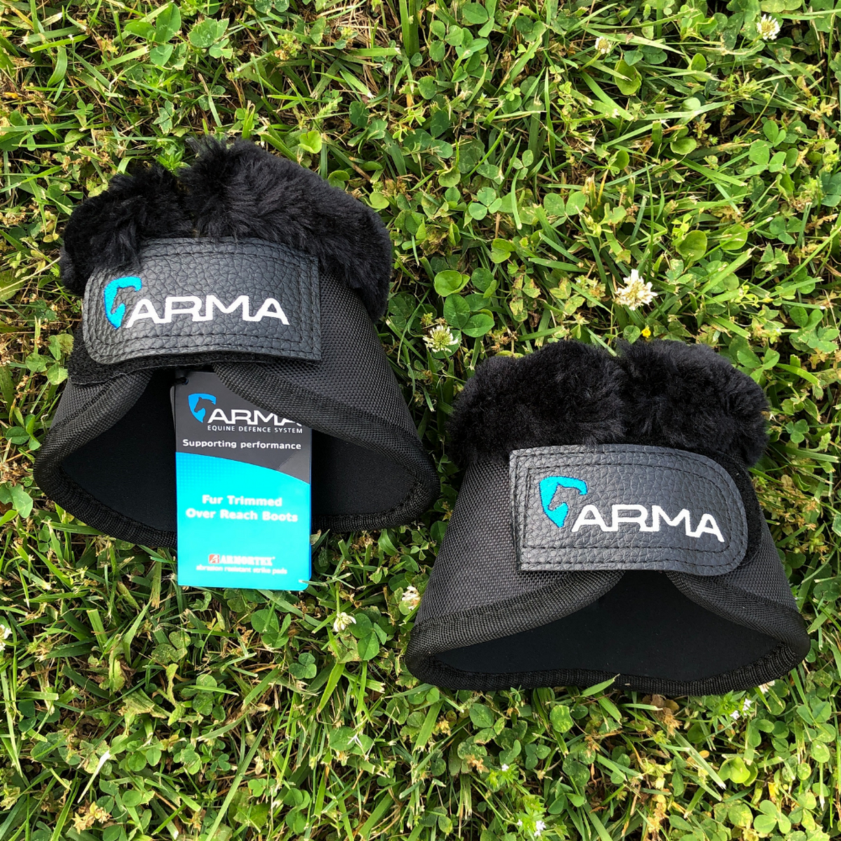 Arma Fur Trimmed Over Reach Boots in Black.