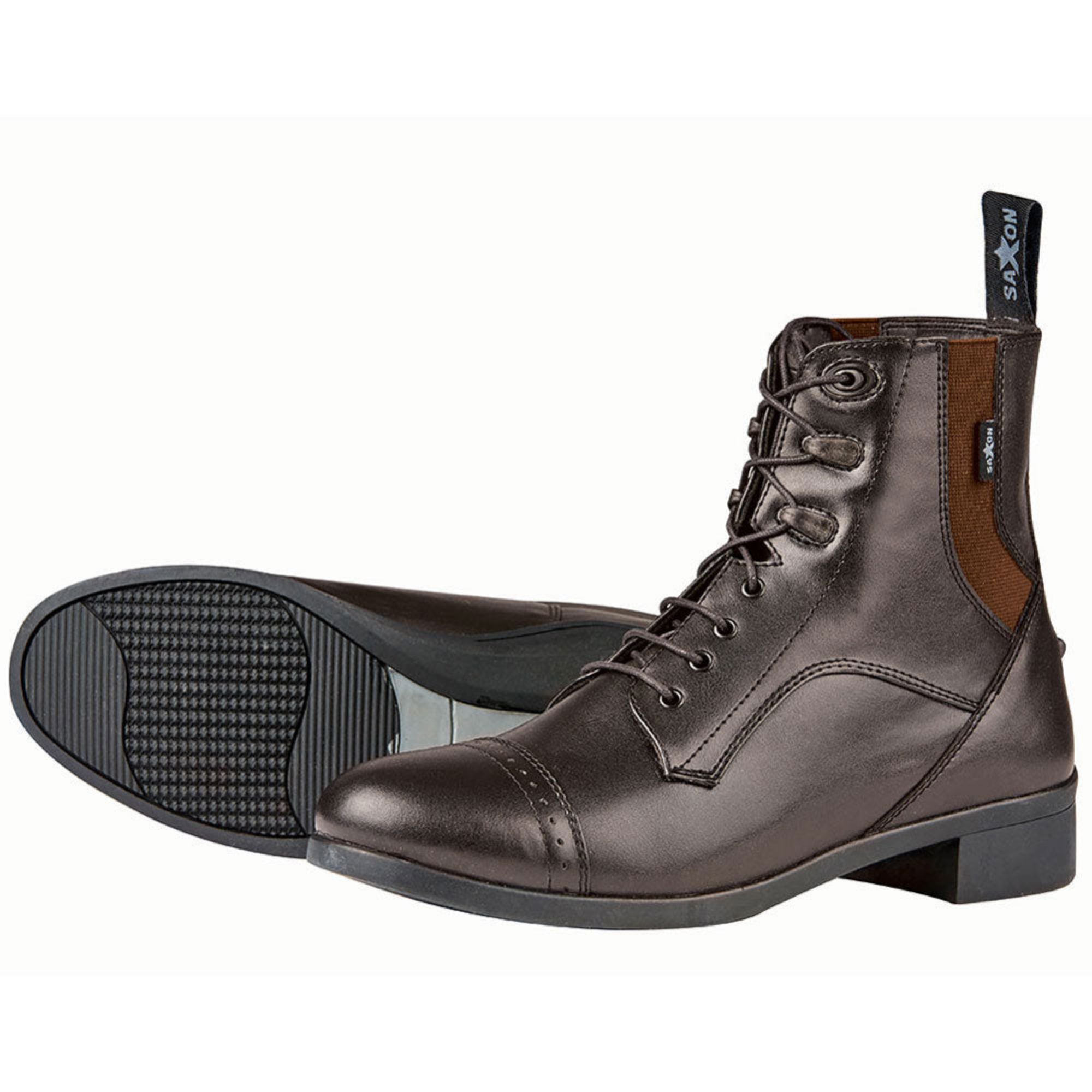 Saxon Syntovia Lace Paddock Boots in Brown leather.