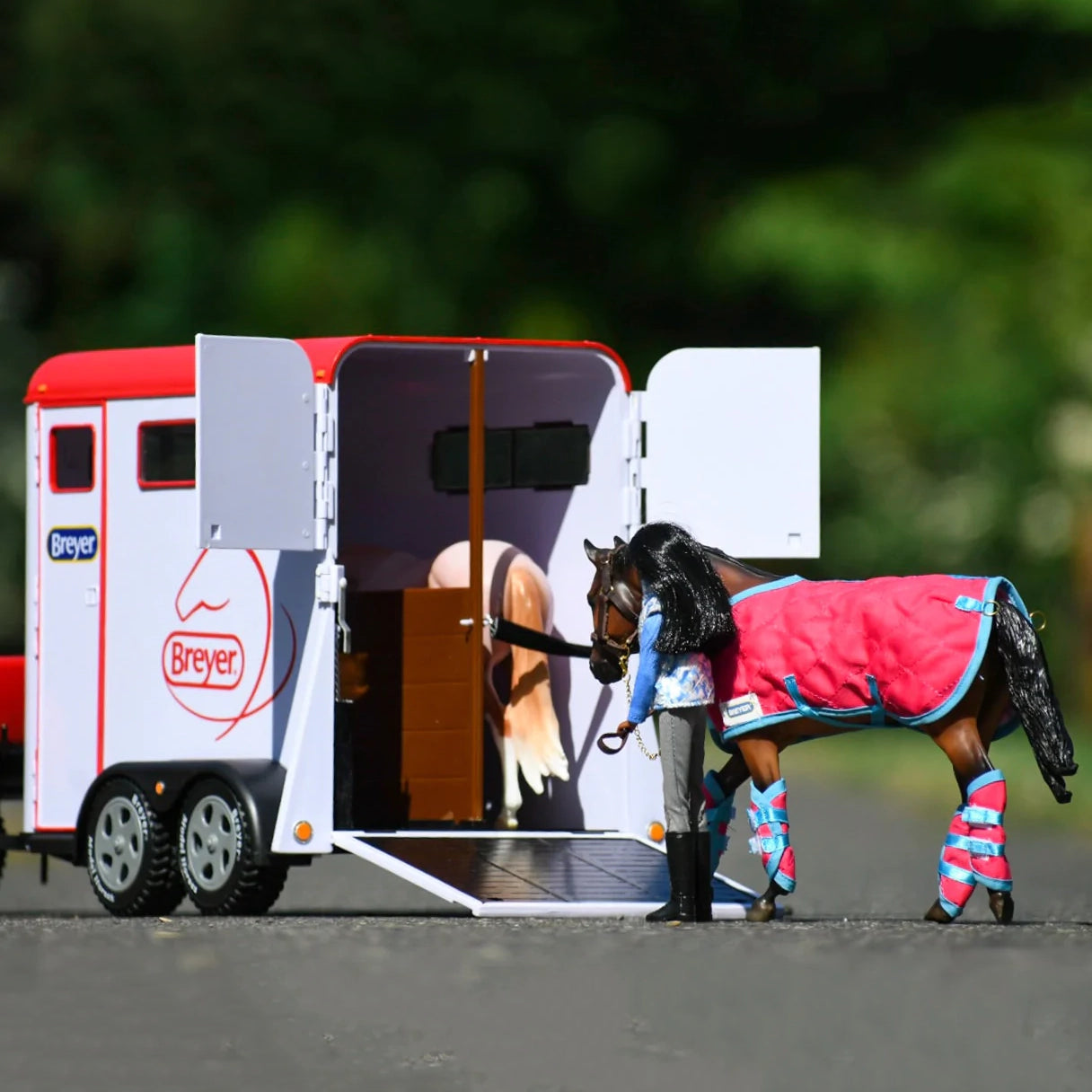 Breyer® White & Red 2 Horse Trailer