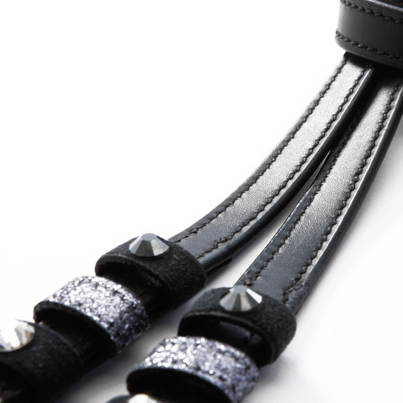 Kavalkade Grey Rhinestone Leather Spur Straps