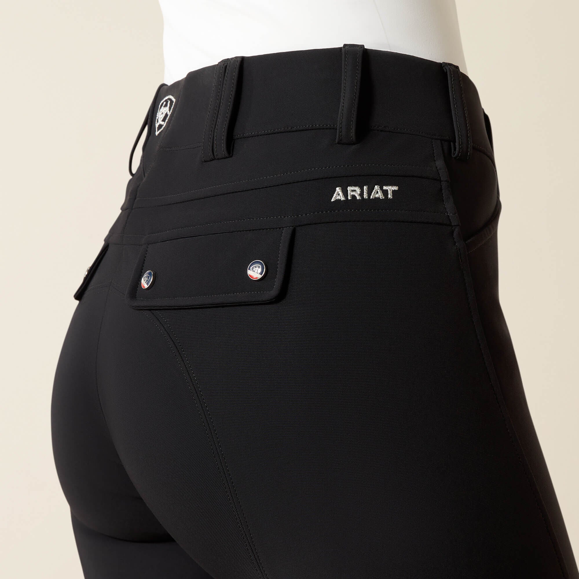 Ariat® Tri Factor Grip Knee Patch Breech, Black