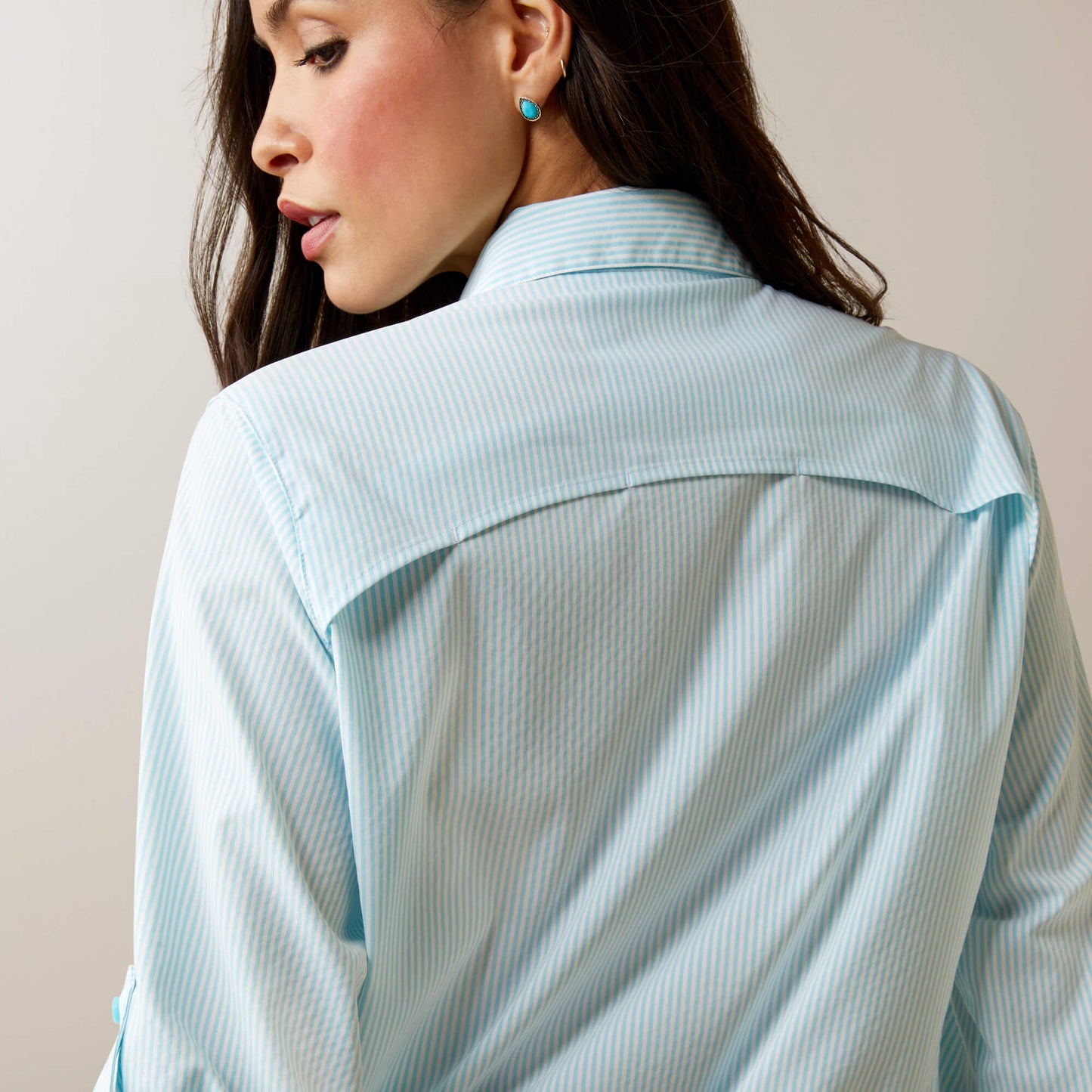 Ariat® VentTEK Stretch Shirt, Gulf Stream/White Stripe
