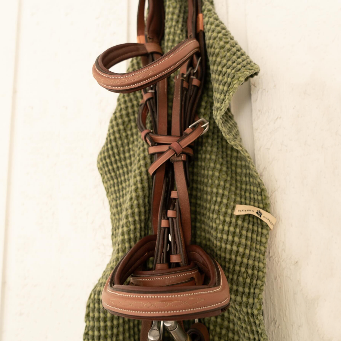 Sixteen Cypress Cotton Waffle Stable Towel, Spruce
