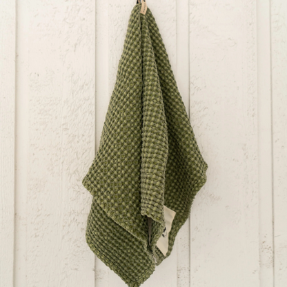 Sixteen Cypress Cotton Waffle Stable Towel, Spruce