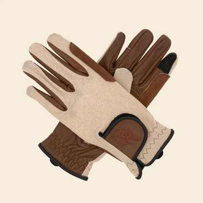 16C Riding Gloves, Oat &amp; Cognac