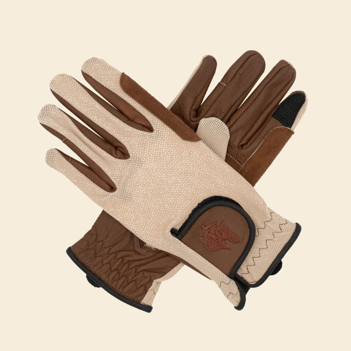 16C Riding Gloves, Oat & Cognac