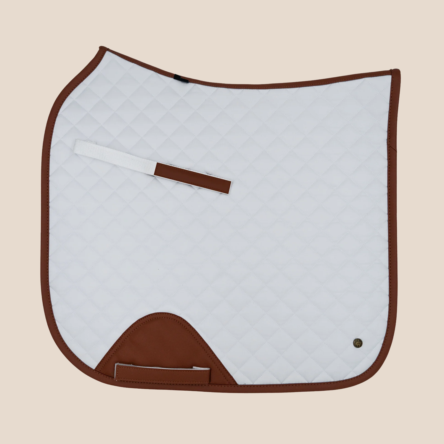 Sixteen Cypress Dressage Pad, White &amp; Cognac
