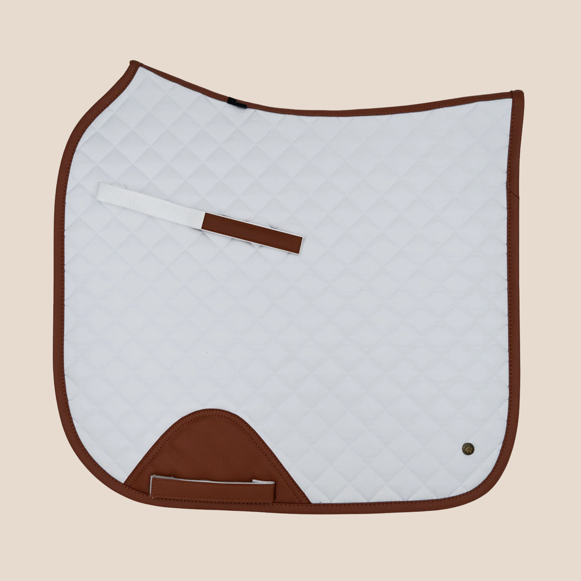 Sixteen Cypress Dressage Pad, White &amp; Cognac